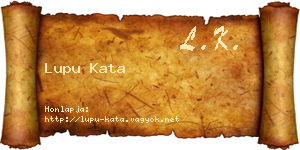Lupu Kata névjegykártya